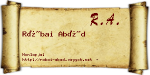 Rábai Abád névjegykártya